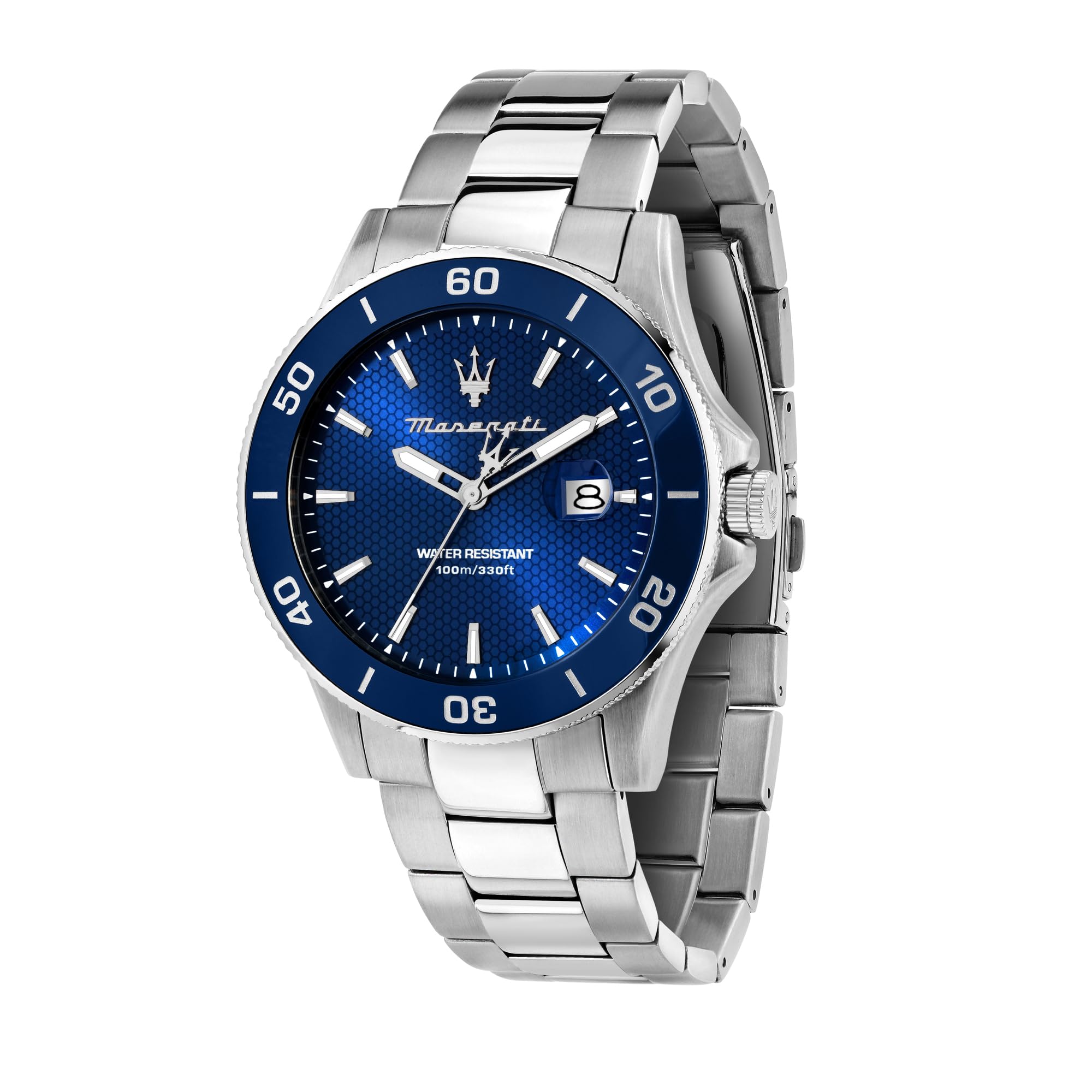 Maserati COMPETIZIONE Men's Watch, Quartz, Blue Sunray Dial, 43mm, 100m Water Resistant, Stainless Steel