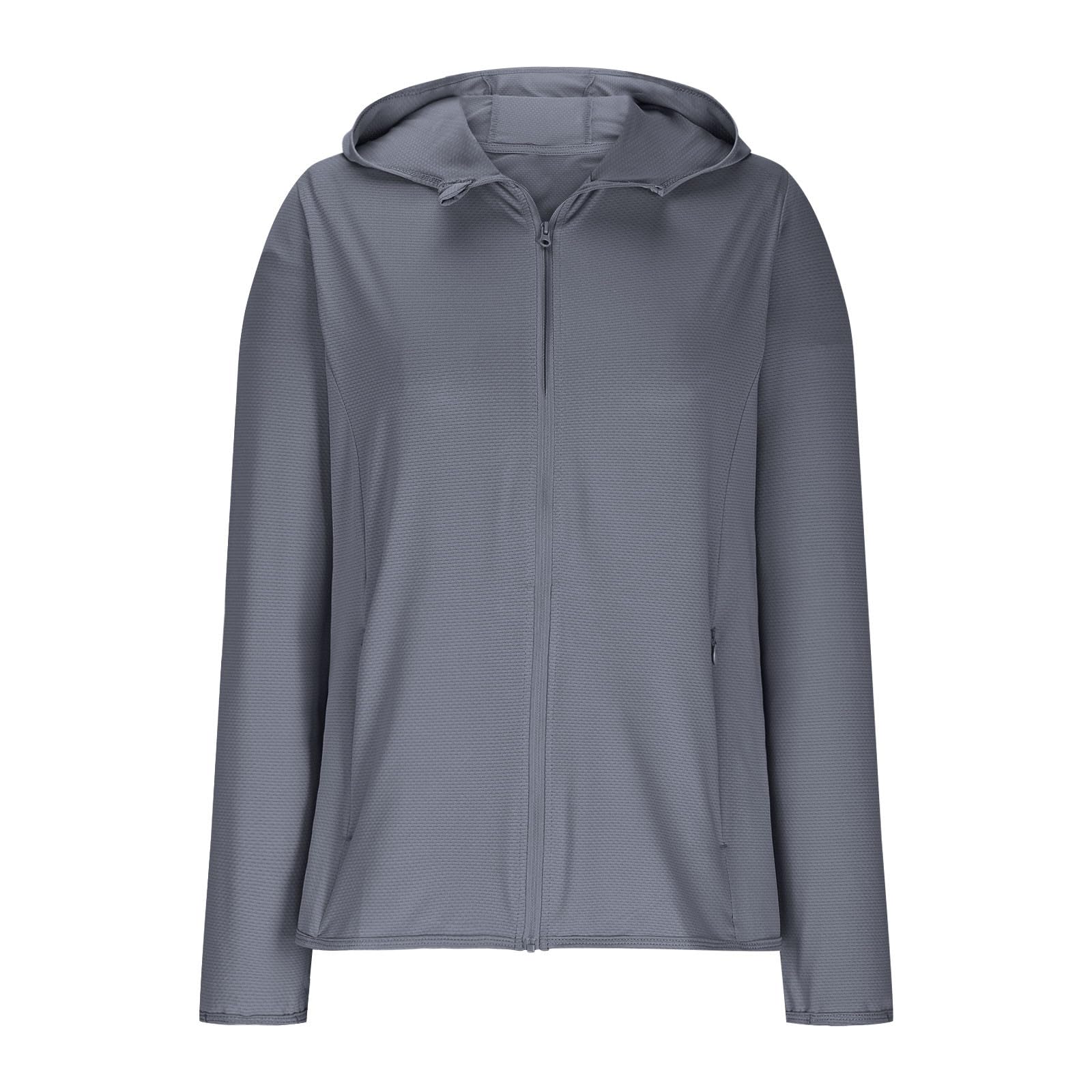 Womens Sun Shirts Full Zip UPF 50+ Sun Protection Hoodie Jacket Lightweight Quick Dry Long Sleeve Hiking Gym Jacket - 4
