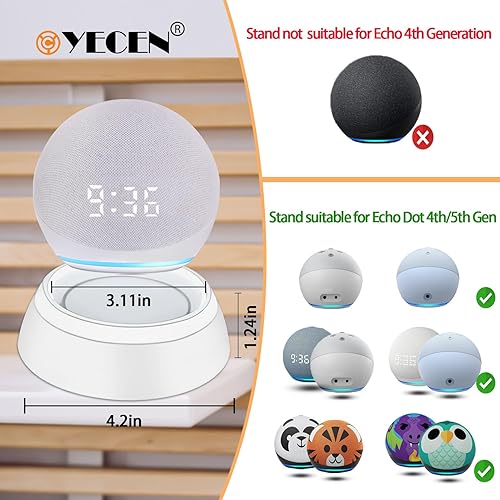 Miniatura 2 de C YECEN Echo Dot - Soporte de mesa de 4 y 5 generación, soporte de escritorio para Echo Dot de 4 y 5 generación, soporte base con guía de luz,