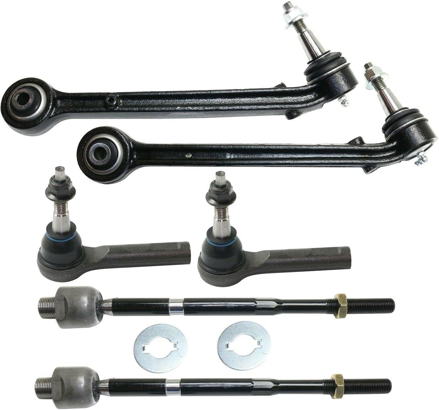Nagauna 6 PCS Control Arm & Tie Rod End Kit Greasable Fits Front Lower Driver and
