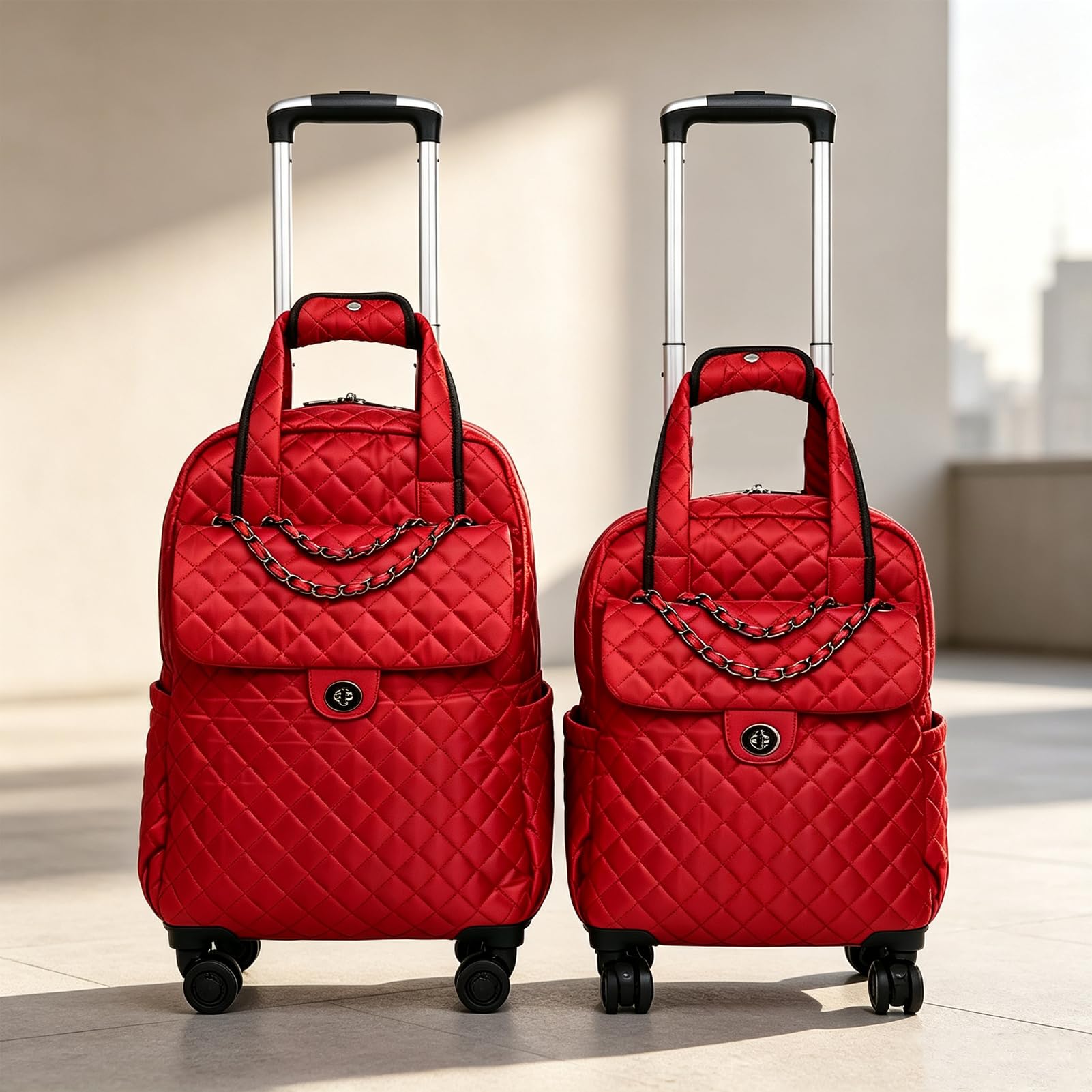 Bagaglio a Mano, Zaino Per Aereo, Borsone da Viaggio Trolley Travel Backpack Zainetto Uomo Donna Zaini Borse Grandi Scomparti Ideale Per Week End e Viaggi di Lavoro Lavoro Università，Rosso：18 po