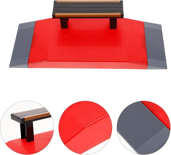 Fingerboard Skateboard Park Ramp with Rail Mini Finger Skateboard Obstacles Training Props for Adults Fingerboard Skatepark Accessories Random Color