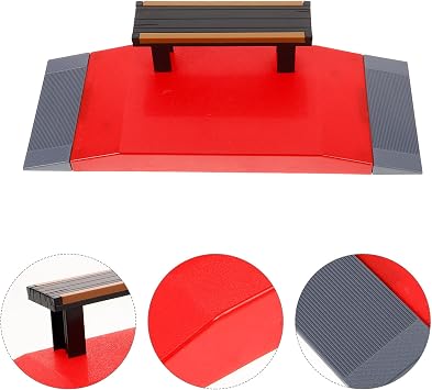 Fingerboard Skateboard Park Ramp with Rail Mini Finger Skateboard Obstacles Training Props for Adults Fingerboard Skatepark Accessories Random Color
