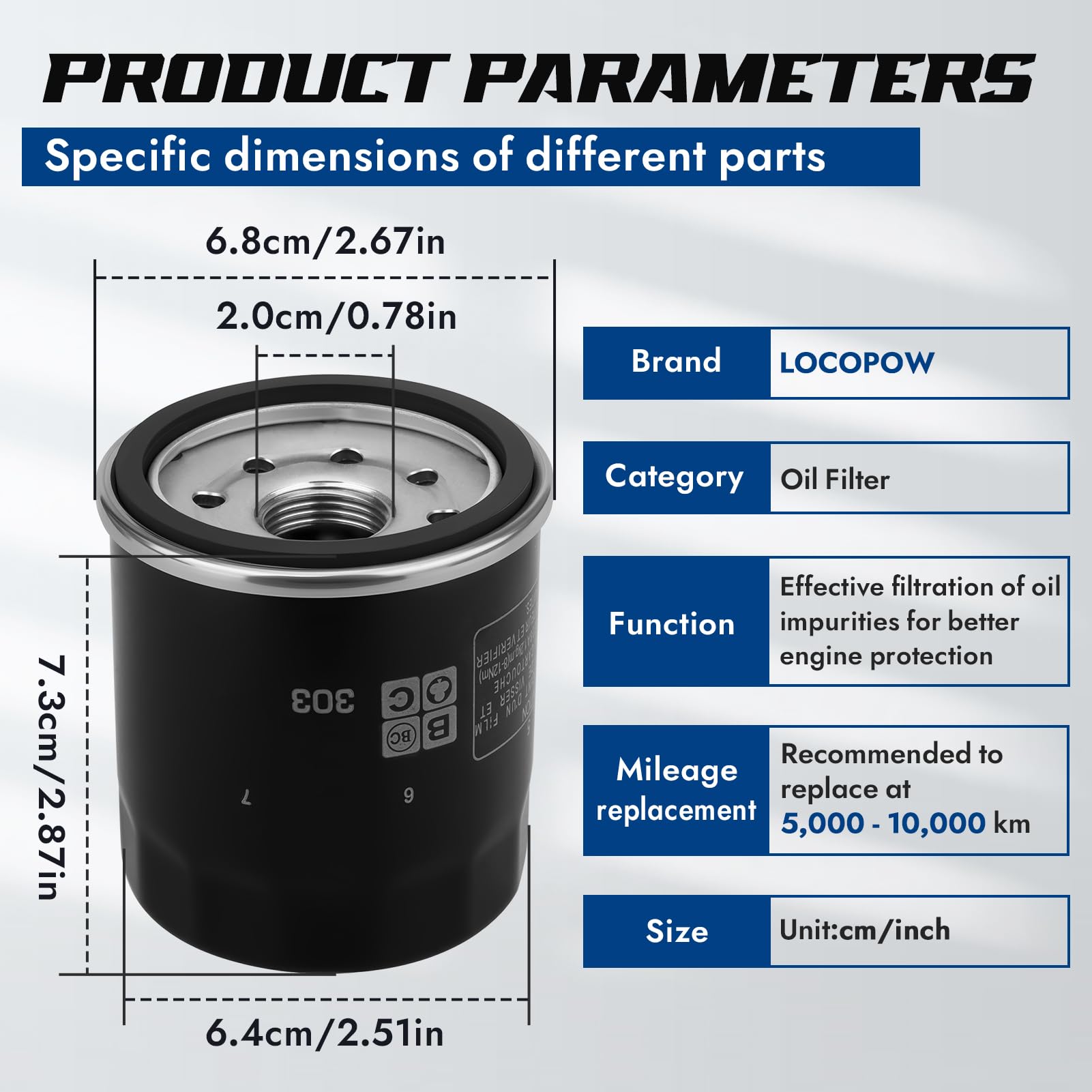 LOCOPOW Filtro olio F115 per Yamaha 5GH-13440-71-00 5GH-13440-00-00 5GH-13440-70-00 3R0076150M 18-7911-1 F100 F15 F25 F30 F40 F50 F50 60 F70 F75 F80 Yamaha, Honda e Nissan/Tohatsu 9.9-115 HP