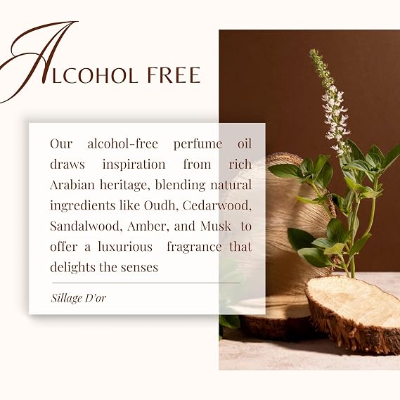 ARABIAN PERFUMES & OILS Sillage Dor Perfume Oil - Woody Warm Opulent Fragrance Oil for Men and Women - Travel Size Perfume 0.10 Fl. Oz.