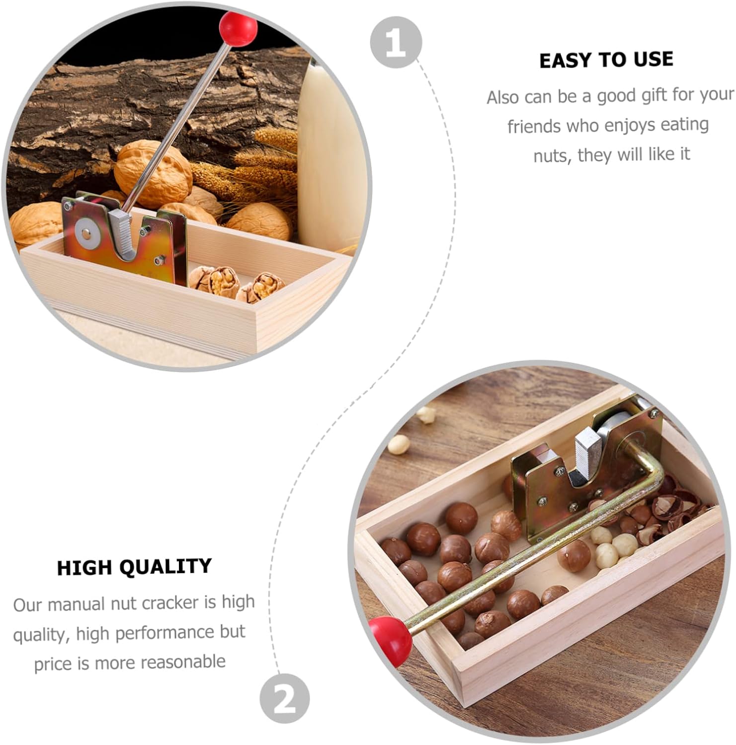 Alipis 1pc Manual Nut Cracker Tool Sturdy Nut Opener for Walnut Chestnut and Macadamia Ergonomic Design Material for Home Use