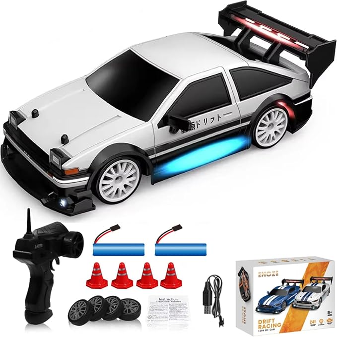 YounggDiy 1/43 Mini Gyro RC Drift Car, 2.4G 4WD Full