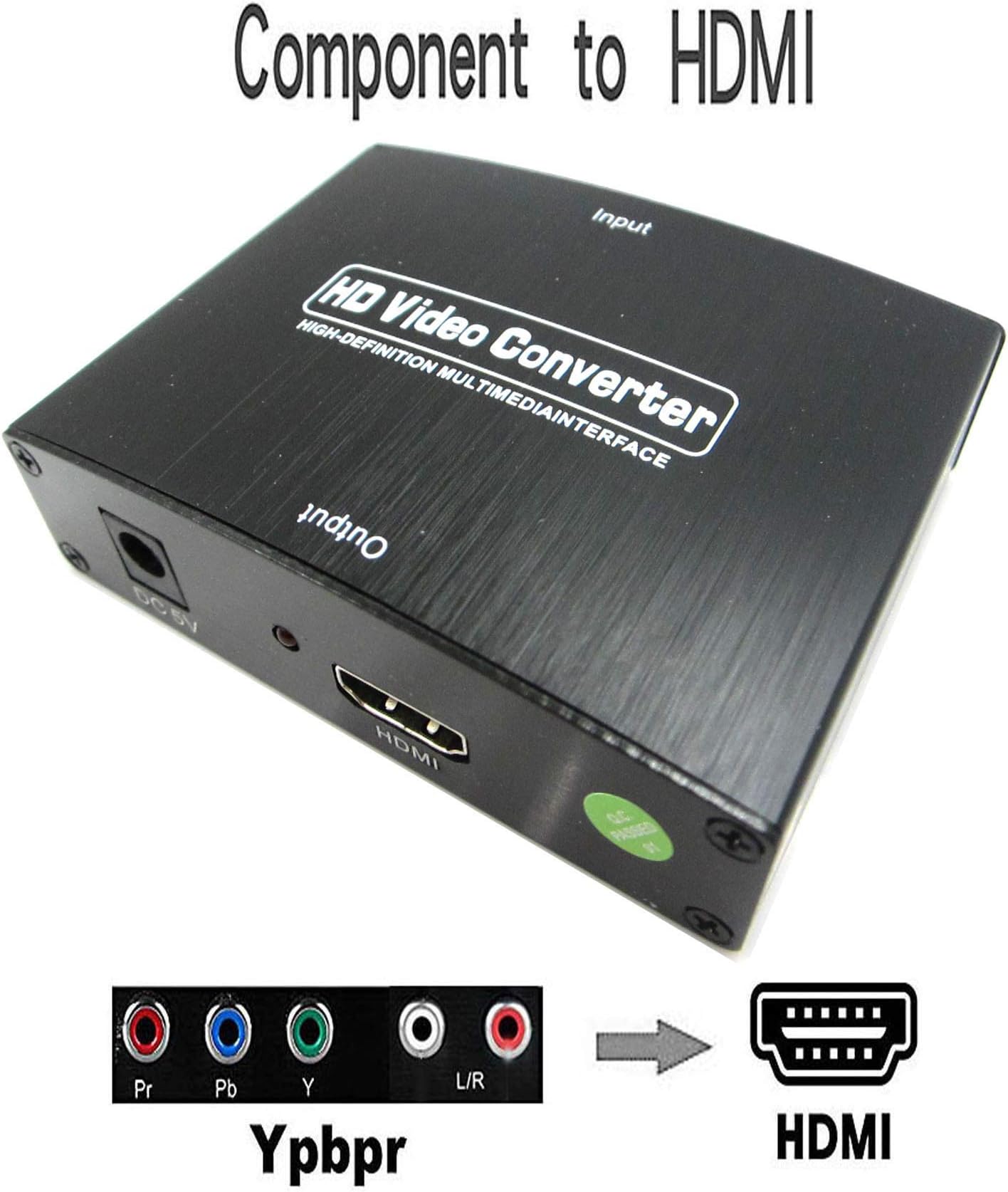 Component to HDMI Converter 5RCA Component RGB YPbPr to HDMI v1.4 HDCP Video Audio Converter JBingGG Support PS3,DVD,Xbox360 to HDTV,Monitor and Projector