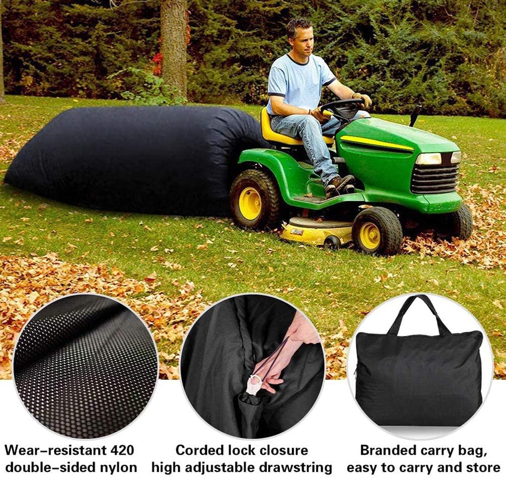 Garden Lawn Tractor Leaves Bag Reusable Leaves Bag Durable Lawn Leaf Bag Black