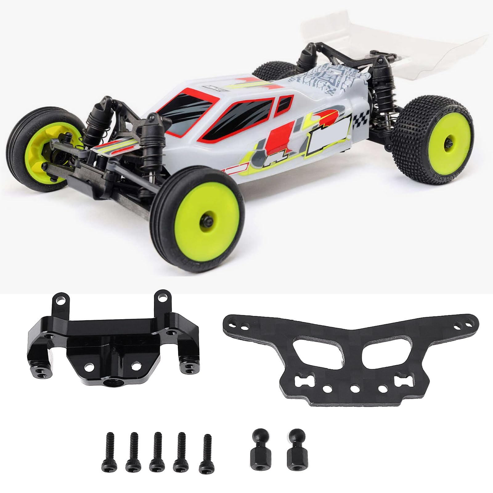 LT Easiyl 1Set Front Rear Shock Tower Carbon Fibre Compatible with Losi Micro-B 1/24 Buggy - Image 2