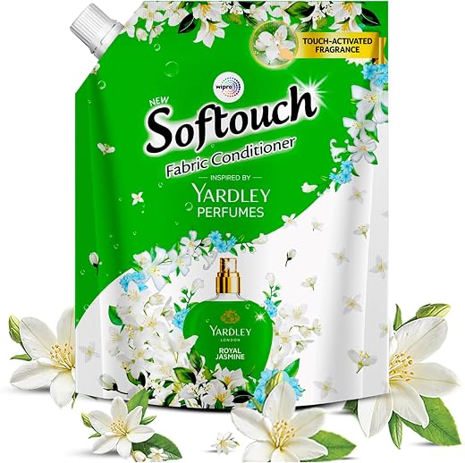 Softouch Yardley Royal Jasmine 2000 ml Fabric Conditioner | Long lasting fragrance for clothes
