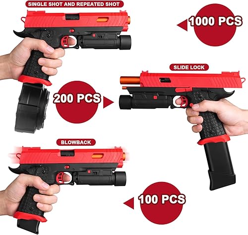 Miniatura 4 de Juguetes eléctricos de gel X5, Full Auto Splat-Blaster incluye tambor y gafas para juego de equipo al aire libre, versión actualizada JM-X2 para