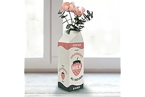 Pastel Vase – Retro Strawberry Milk Carton