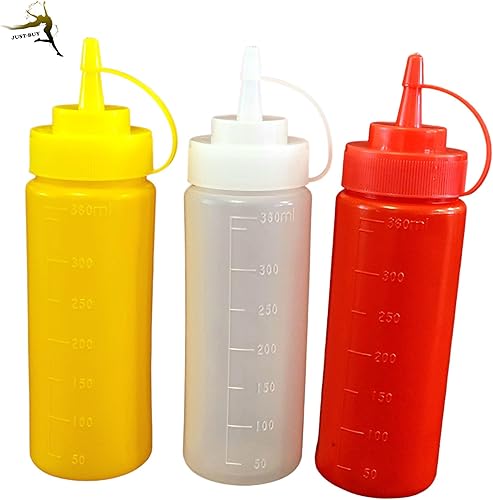 Miniatura 7 de Botellas exprimibles de condimentos transparentes para salsa de tomate, mostaza, mayonesa, aderezo, aceite, jarabe, vinagre, salsas, miel,