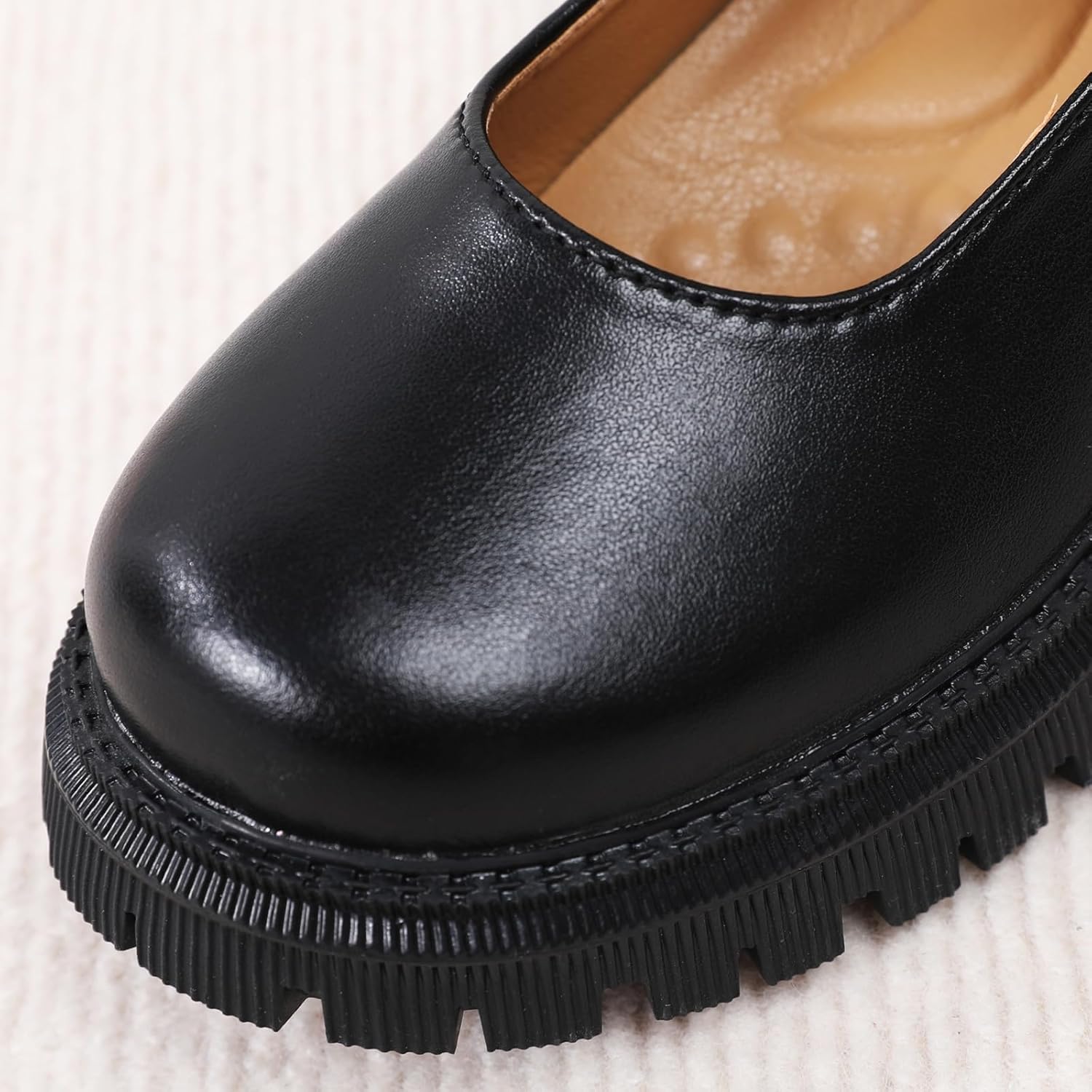 XMM Platform Mary Jane Shoes Women Black Chunky Mary Janes for Women Flats Comfort Ladies Dressy Casual School Cute Mary Janes Work Shoes - Image 5