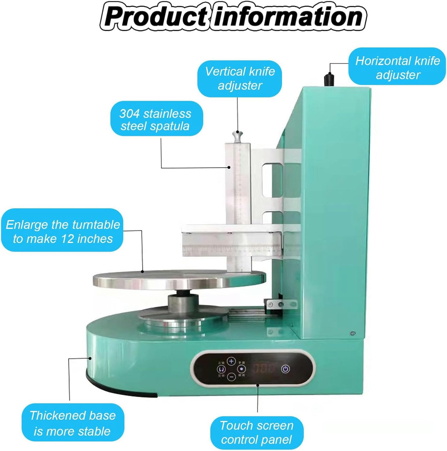 Automatic Cake Coating Smoothing Scraper Machine, Automatic Cake Cream Scraper, 4-12 Inch Electric Cake Icing Machine,Pink
