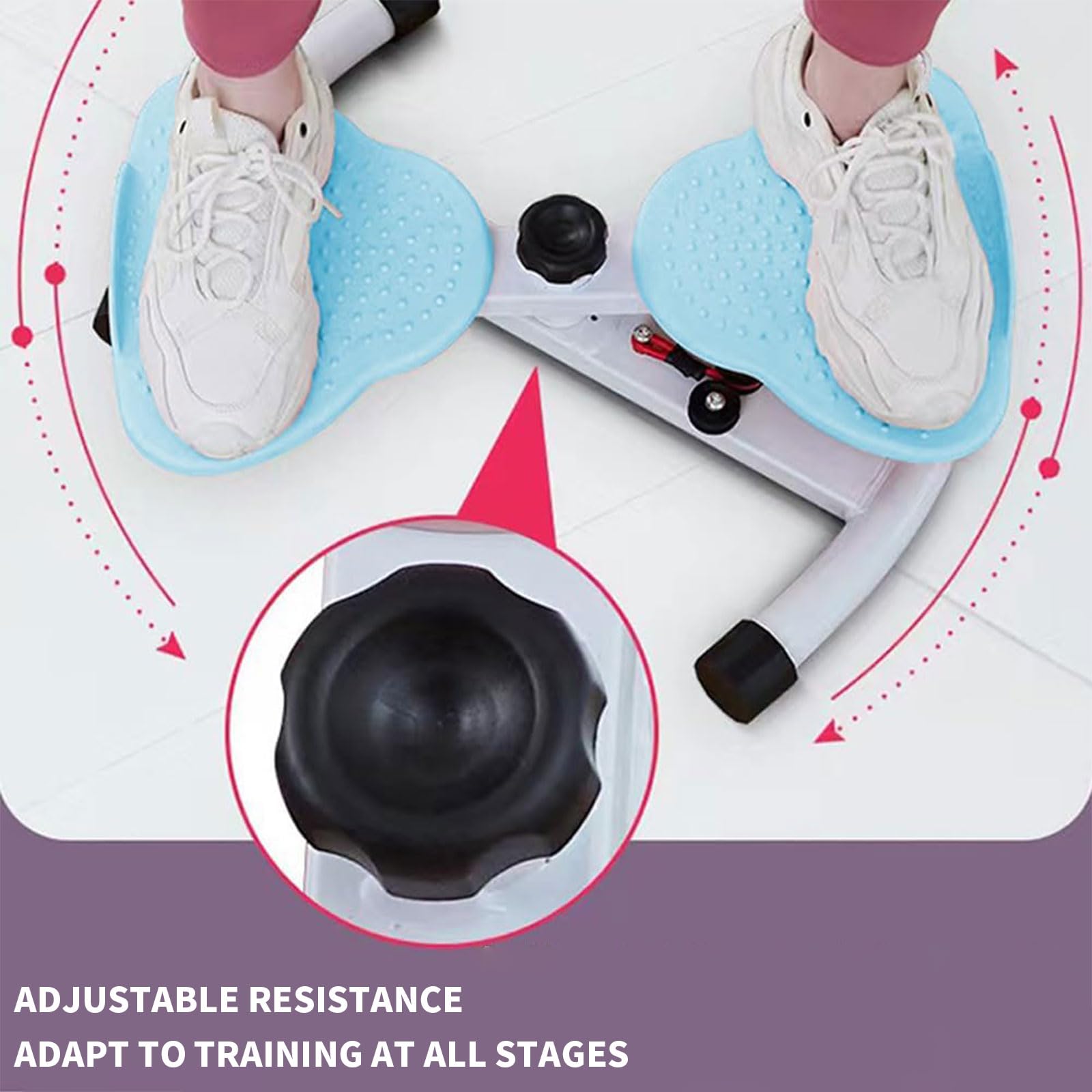 Fitness Disco Rotante con Fasce di Resistenza e Massaggio Ai Piedi Twist Board Attrezzatura Palestra Casa Silenzioso per Esercizi Aerobici(Color:Blu)