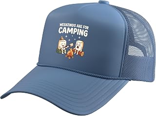 Weekends are for Camping Funny Camping Outdoor Trucker Hat with Adjustable Mesh Back