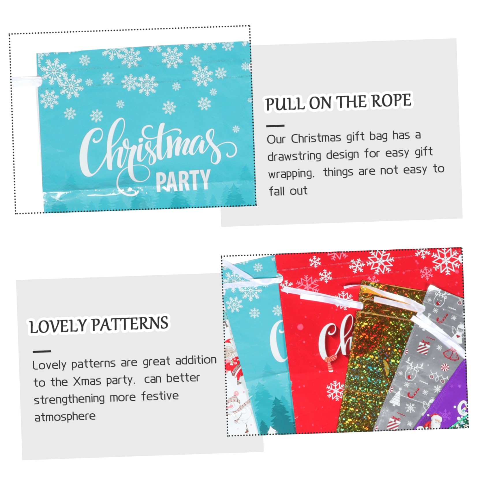 OUNONA 3 Set Sacchetto Di Caramelle Natalizie Sacchetti Per Confezioni Natalizie Pacchetti Natalizi Natale Sacchi Di Bottino Sacchetti Portaconfetti Custodia Natalizia 10 Pezzi * 3