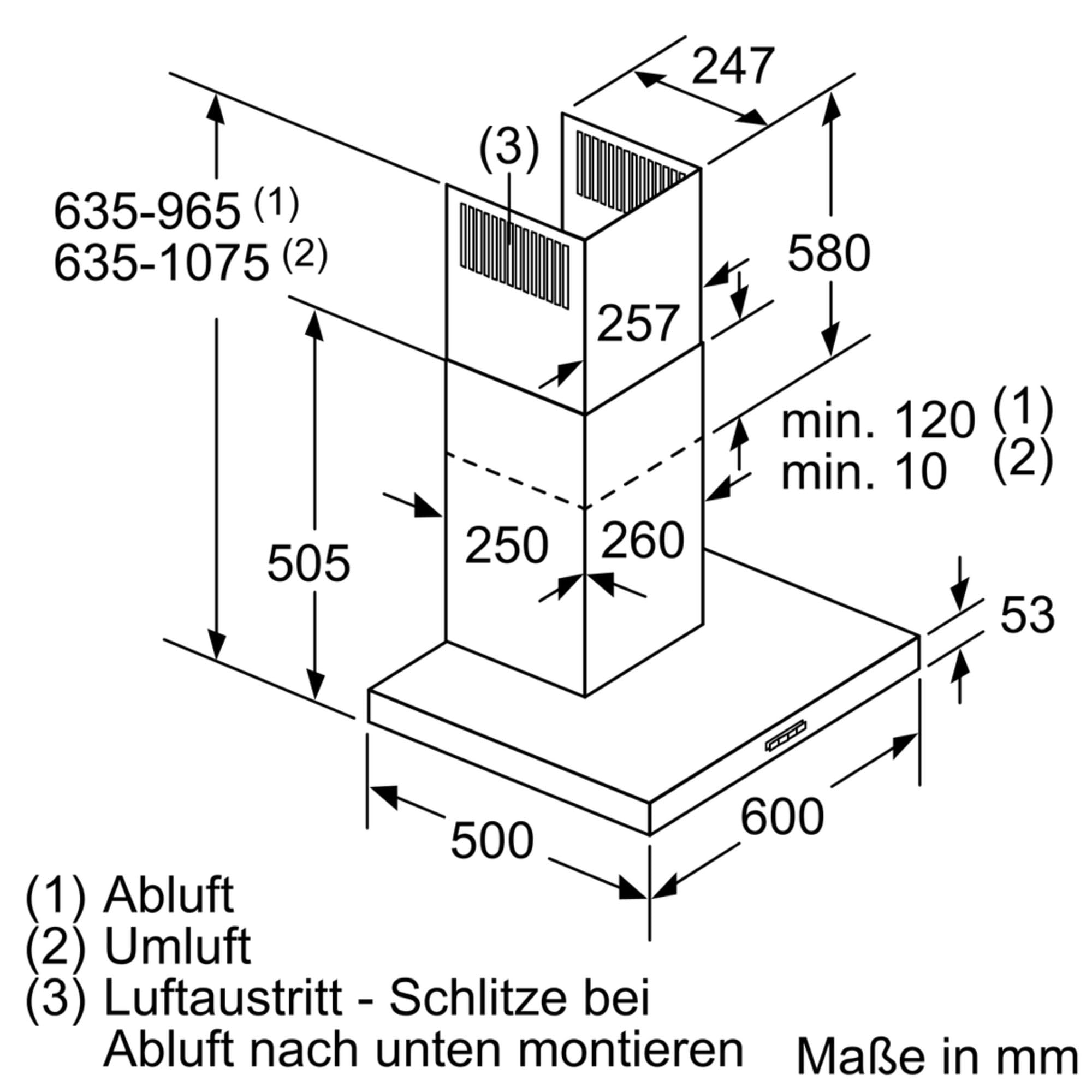 Bosch Serie 4 DWB66DM50 Wandesse 60 cm Edelstahl Umluft Abluft LED DirectSelect