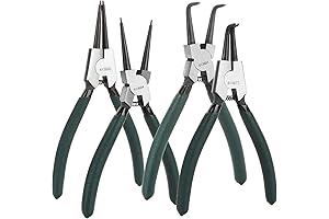4 Pack 7 inch Pinsas Tools Heavy Duty Internal and External Circlip Pliers Kit