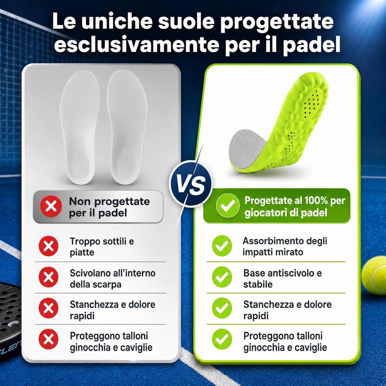 Flexora Solette Massaggianti Plantare Morbido e Traspirante con Cuscinetto Tallone Supporto Arco per Camminata e Uso Quotidiano (Verde,43-44)