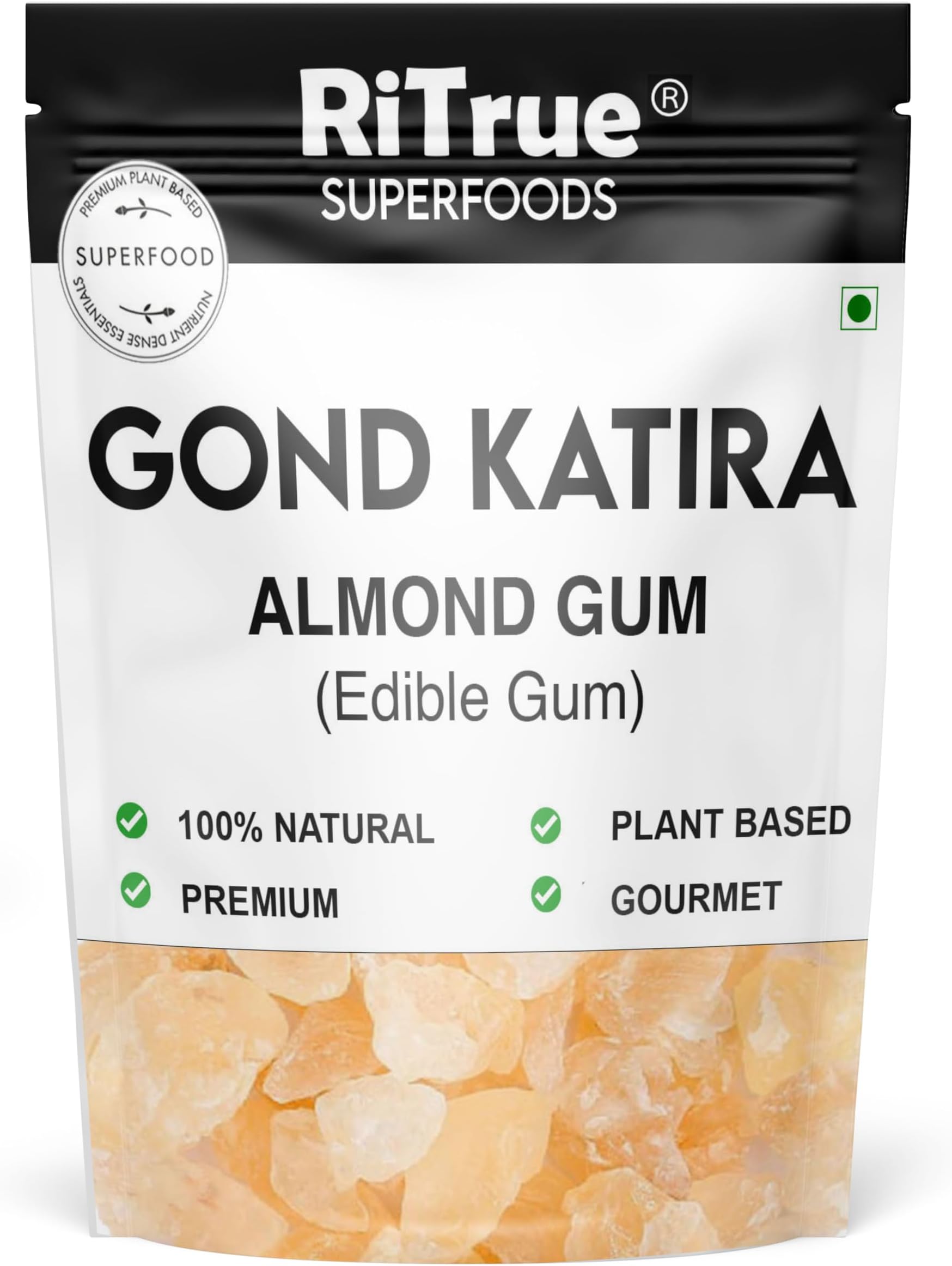 Ritrue - 1kg pack - Gond Katira Pure | Badam Pisin - tragacanth Crystals |100% Natural | Almond Gum