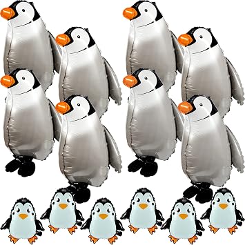Yunsailing 14 Pcs Walking Penguin Balloons 2size Birthday Party Decorations