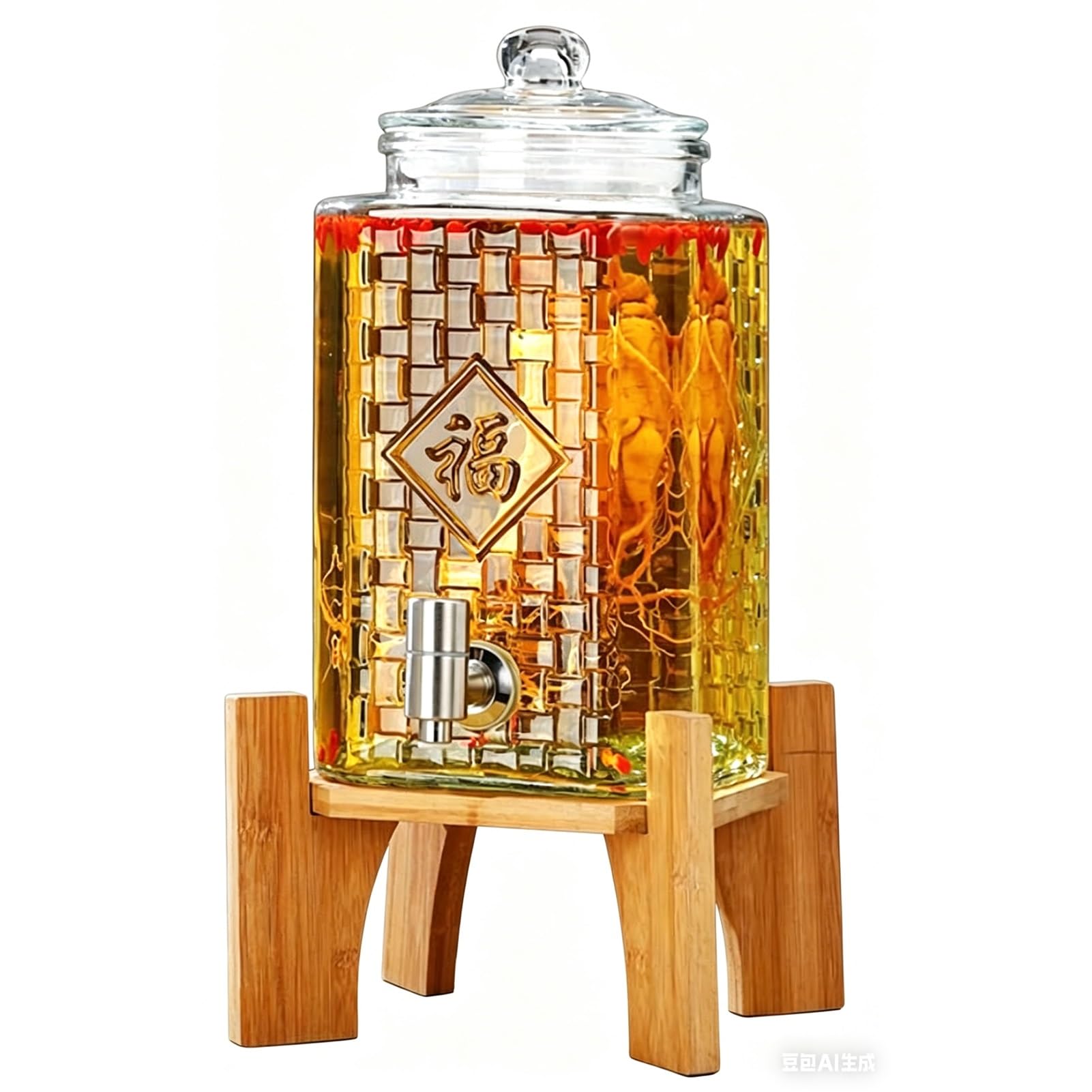 Distributeur de boissons chaudes ou froides en verre transparent avec support, idéal pour les fêtes, le bureau, le camping et les événements en plein air