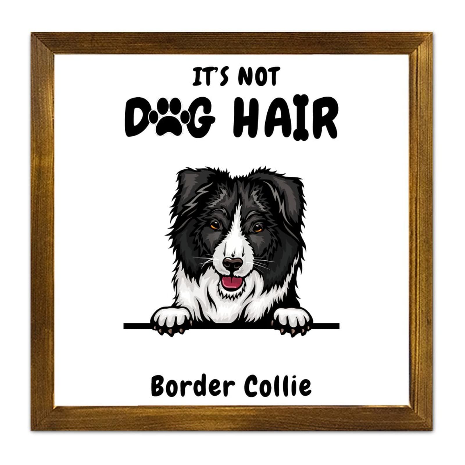 Panneau en bois Border Collie pour décoration murale rustique de salon - 7
