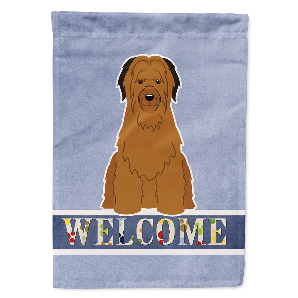 Drapeau Briard marron Bienvenue, l'accueil chaleureux pour tous les amoureux des animaux
