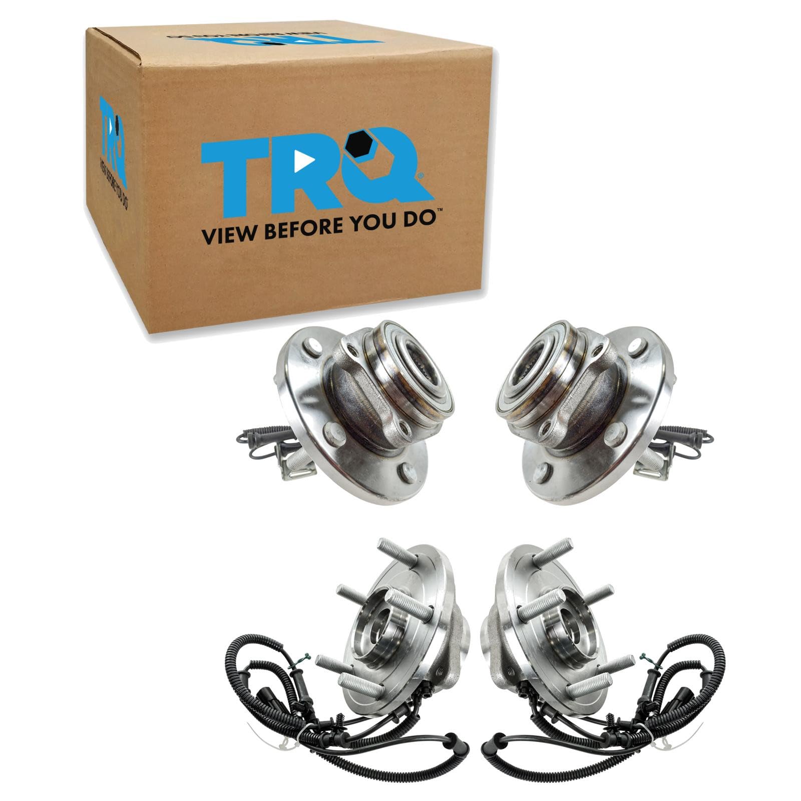 TRQ 2 Piece Front Rear Wheel Bearing &amp; Hub Assembly Set