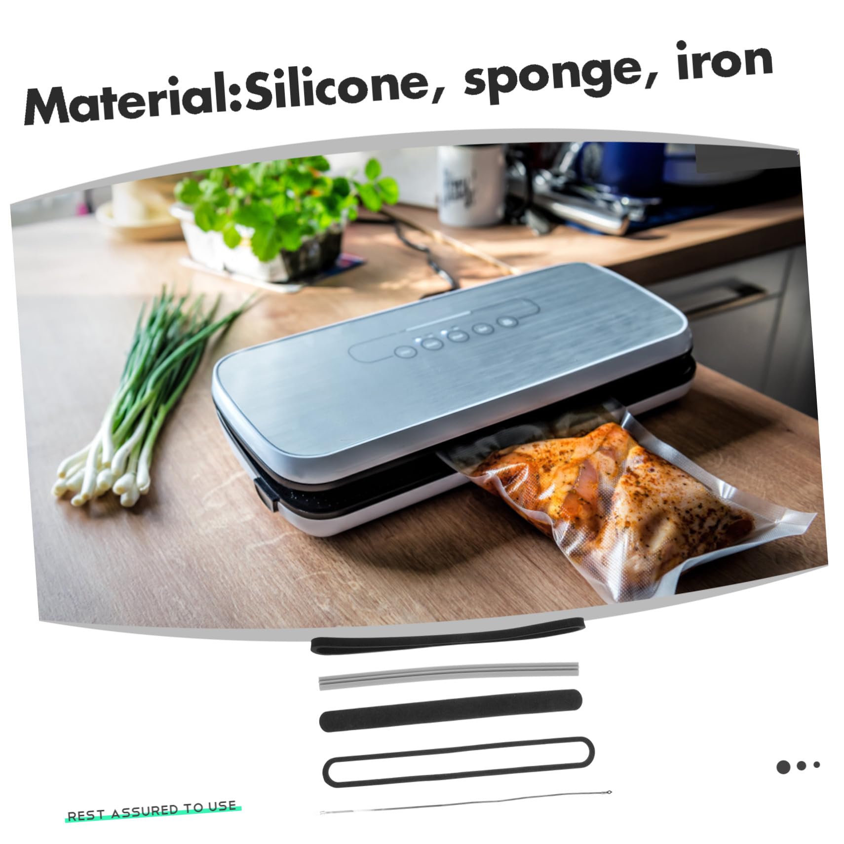 Juego de Accesorios al Vacío Tira Calefactora, Tiras de Sellado Superior E Inferior de Espuma, Recambios para Máquina Selladora Manual, Kit de Térmica para Envasado Doméstico