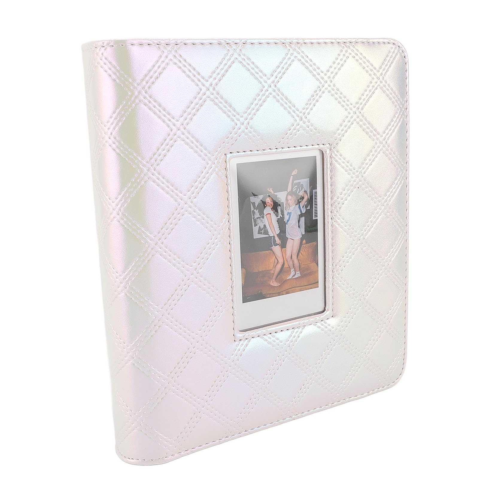 Album fotografico con 36 pagine, 288 e 1 tasca, copertina in pelle ecologica in PVC, impermeabile, 7,6 cm, per biglietti e biglietti (colorato bianco)