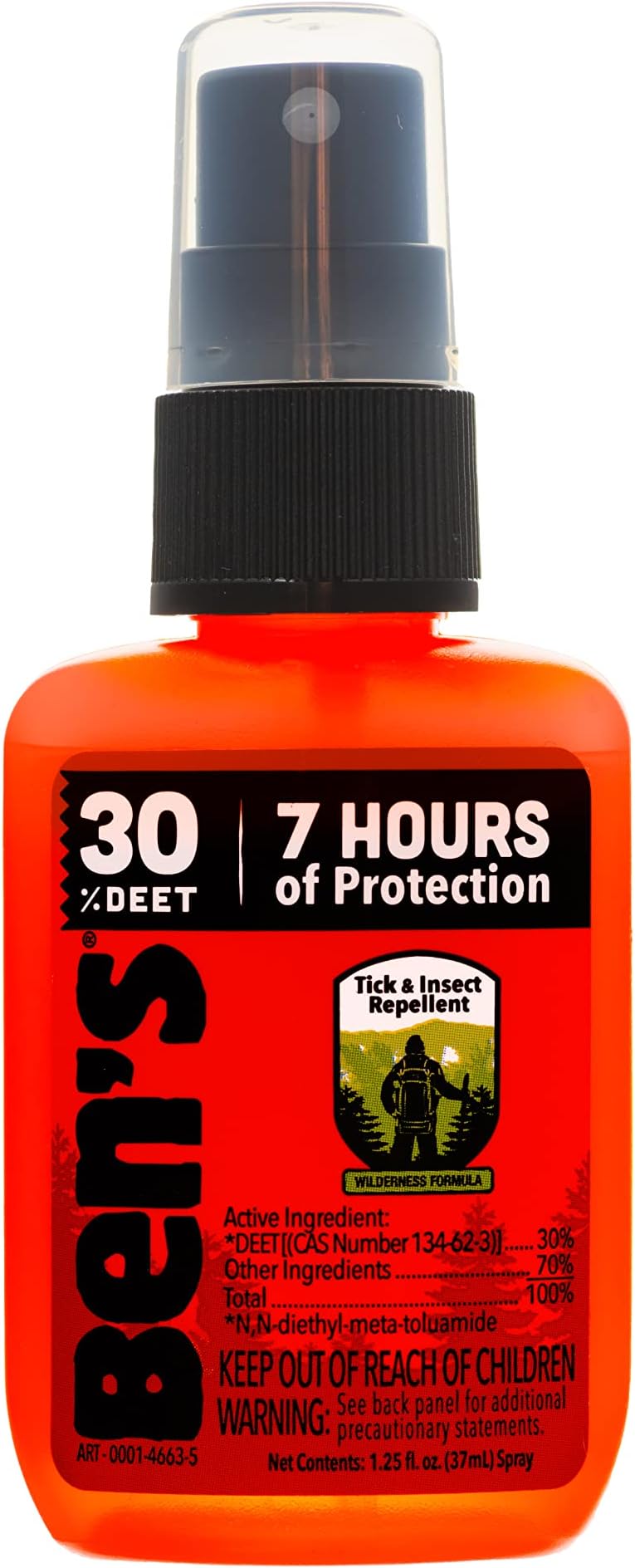 Ben's Tick & Insect Repellent - Travel Size Bug Spray with 30% DEET for Mosquitoes, Ticks & More - Up to 7 Hours of Protection - Fragrance-Free - 1.25 Fl Oz (4 Pack)