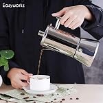Easyworkz Diego Stovetop Espresso Maker 6Cup 300ml Stainless Steel Italian Coffee Machine Maker Induction Moka Pot