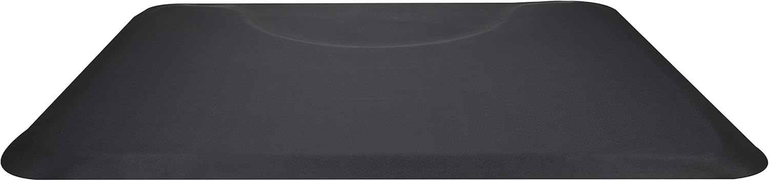 Buy-Rite Professional 3'x4' Anti-Fatigue Salon Mat – 1/2" Thick, Puncture-Proof, Low-Static, Rectangular Mat with Chair Depression – Reduces Leg & Back Strain, Easy to Clean, Black, SHP-AF3040R1/2