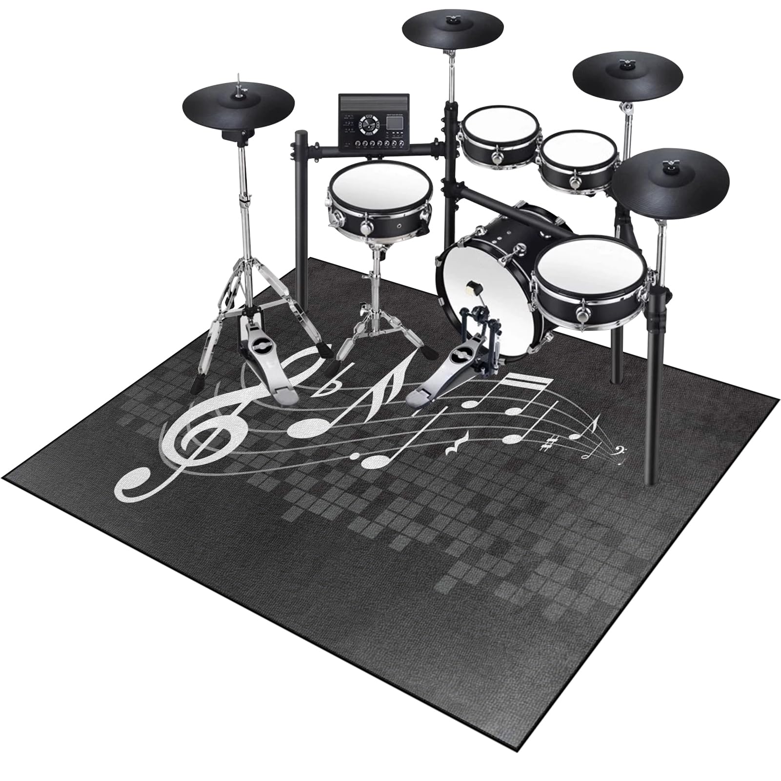 Alfombras Acusticas Alfombra Bateria Electronica Alfombra para Bateria Acustica Alfombra de Batería Acústico Tapete de Tambor Alfombrillas Insonorizada Antideslizantes Alfombra de Tambor 140 x 120 cm