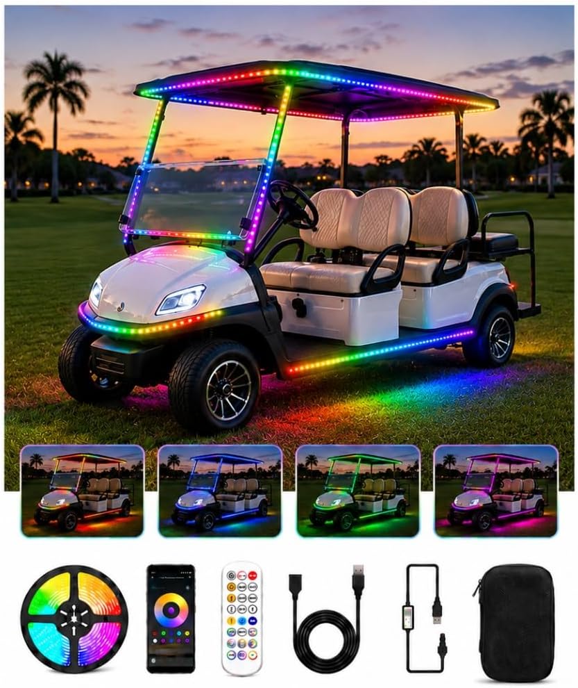 Smart 16.4FT USB Powered RGB+IC Dream Color Golf Cart Lights Strip