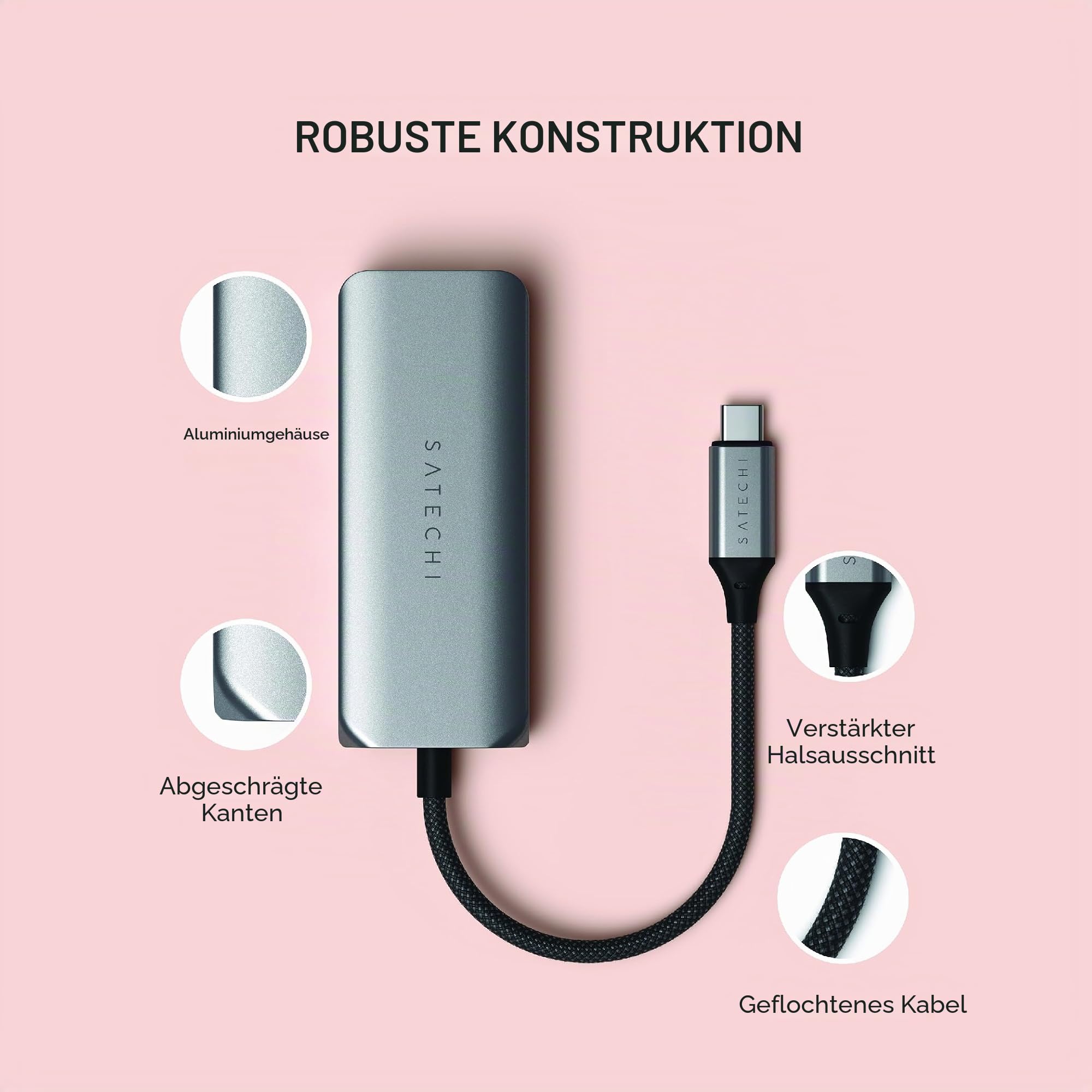 SATECHI USB-C Hub 4-in-1 mit 2,5 Gbit/s-Ethernet