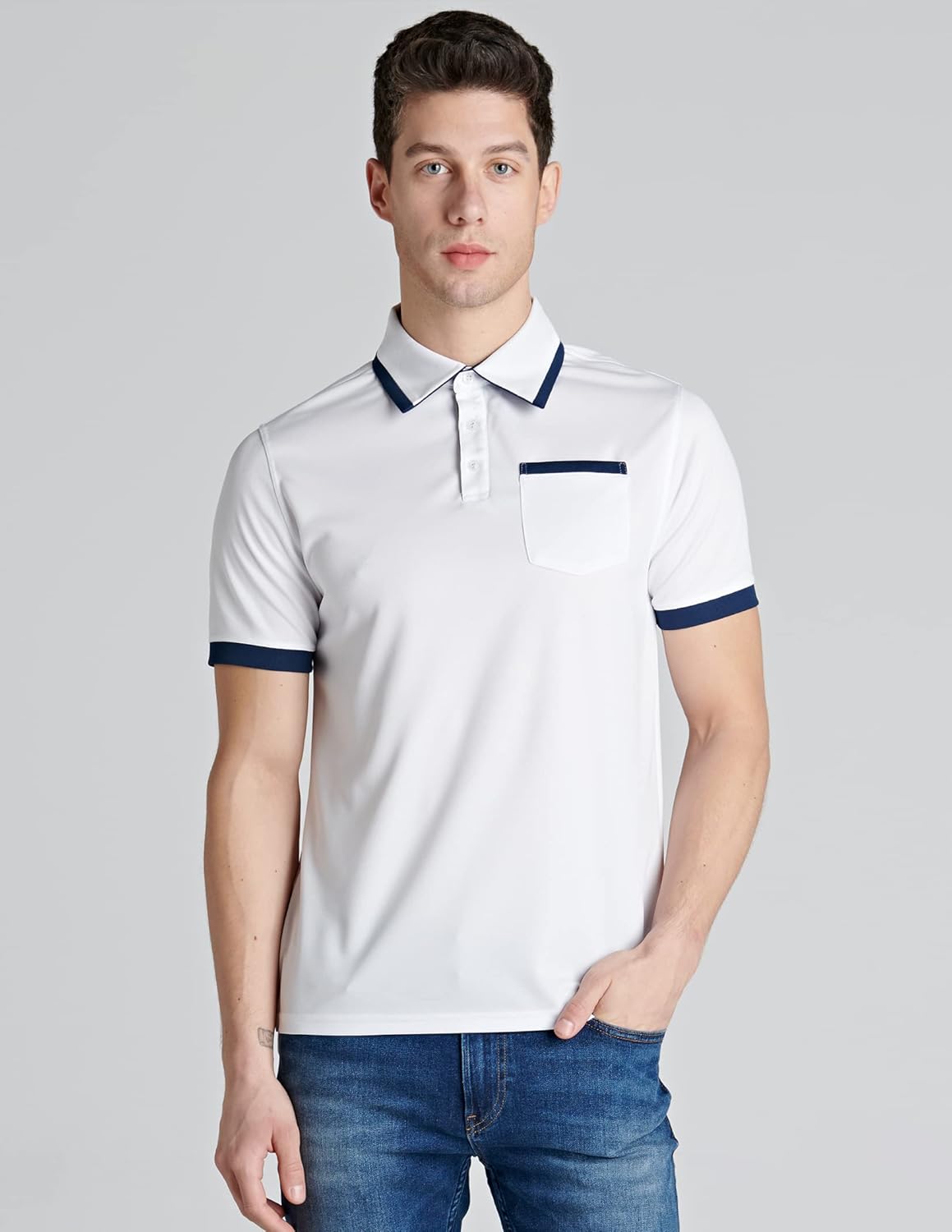 3-Pack Mens Golf Shirt Performance Sport Short Sleeve Moisture Wicking Dry Fit Golf Polo Active Shirts for Men - Image 2