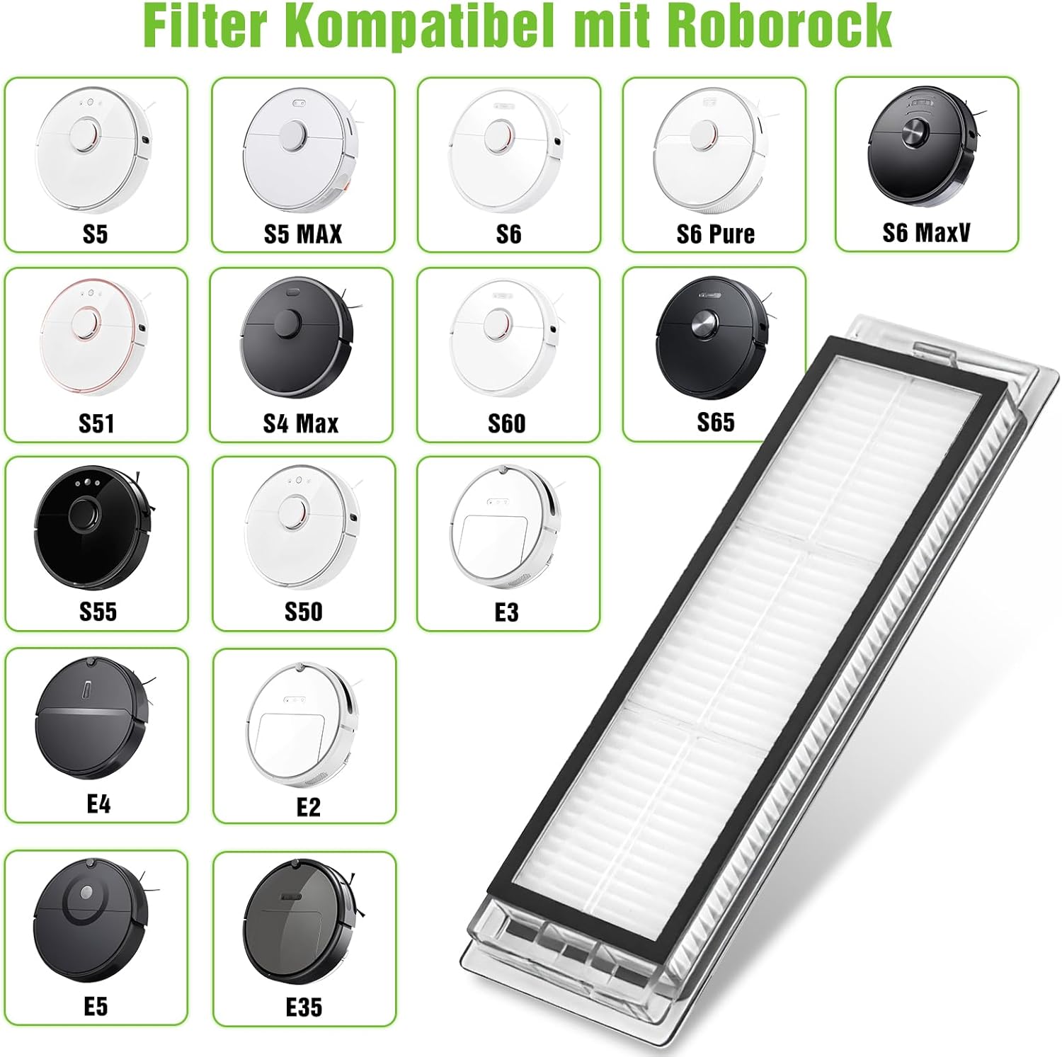 10pcs HEPA Filter for Xiaomi Roborock S6 S5 MAX S60 S65 S5 S50 S55 E25 E35 Vacuum Accessories