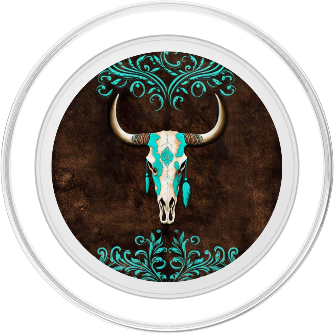Skull Bull Western Cowgirl Cowboy Rural Rustic Vintage Ranch PopSockets PopGrip for MagSafe