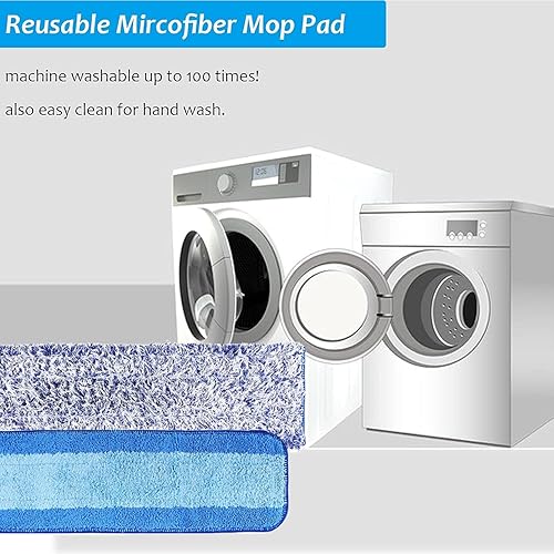 Miniatura 8 de Paquete de 3 almohadillas de microfibra para trapeador Bona, almohadillas de limpieza de microfibra reutilizables para suelos de madera dura de 18