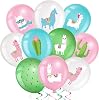 Aoriher 45 Pcs Llama Cactus Balloons Llama Themed Birthday Party Decor 12 Inch Cactus Latex Balloons Bolivian Peru Alpaca Supplies for Birthday Party Baby Shower Mexican Cinco De Mayo Fiesta