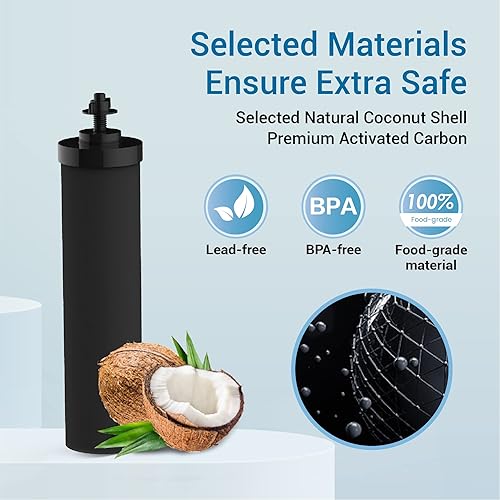 Miniatura 6 de Filterlogic Filtro de agua certificado NSFANSI 372 repuesto para elementos de purificación negros BB9-2 y sistema de filtro de gravedad serie