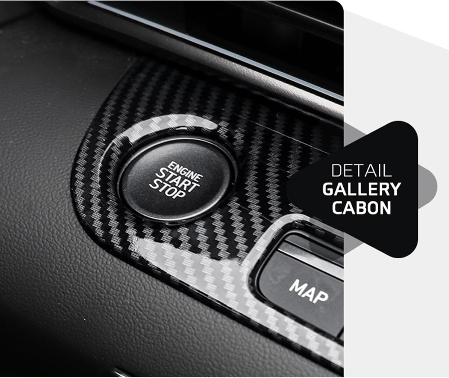 One Piece Car Start Stop Button Cover Car Interior Accessories Compatible with Hyundai Elantra N Elantra N Line CN7 2021–2025 Accessories (Carbon Fiber Pattern)