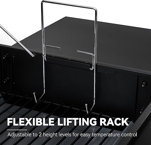 Vista 6 de Royal Gourmet CC1830S BBQ Charcoal Grill and Offset Smoker 823 Square Inch cooking surface, Outdoor for Camping Black