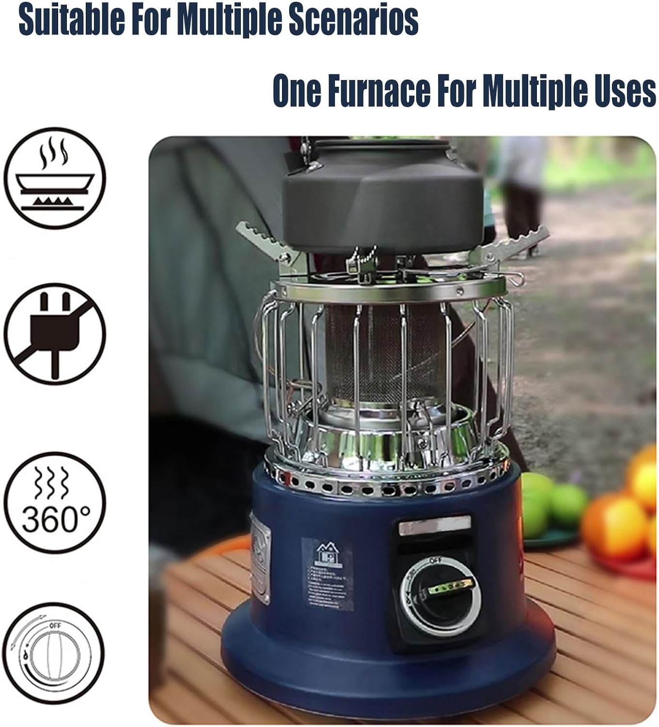 Portable Propane Heater Indoor Outdoor Stove Non-Electric Radiant-Stove For Boiling Water/Heating Food-Liquefied gas