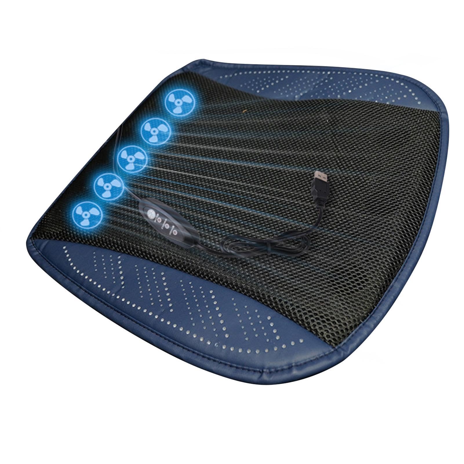 Cojín refrescante para Asiento de automóvil,Cojín refrescante para Asiento | Cojín de Asiento de automóvil Transpirable con Flujo de Aire con 5 Ventiladores - Cojín de Asiento con